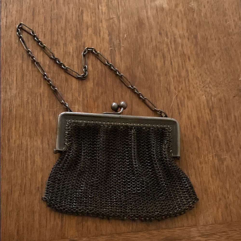 ANTIQUE 1900-1910 Silver Mesh Coin Purse